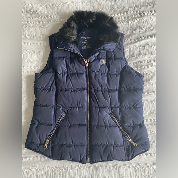 Polo Assn. Vest with faux fur collar - Picture 1 of 4